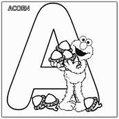 coloriage 1 rue sesame alphabet a